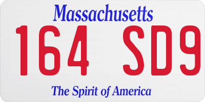 MA license plate 164SD9