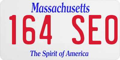 MA license plate 164SE0