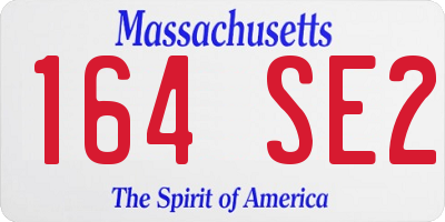 MA license plate 164SE2