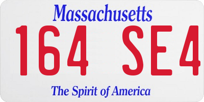 MA license plate 164SE4
