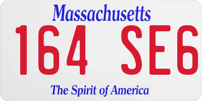 MA license plate 164SE6