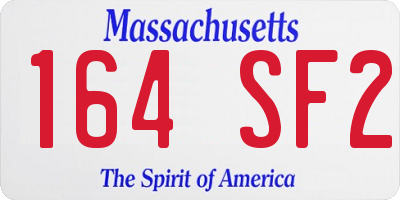 MA license plate 164SF2