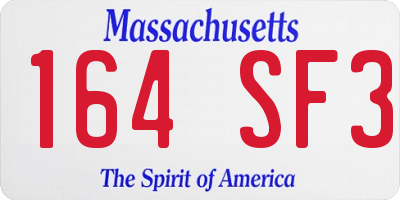 MA license plate 164SF3