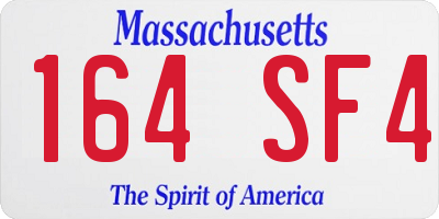 MA license plate 164SF4
