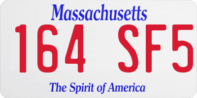 MA license plate 164SF5