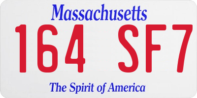 MA license plate 164SF7