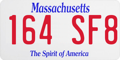 MA license plate 164SF8