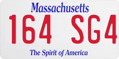 MA license plate 164SG4