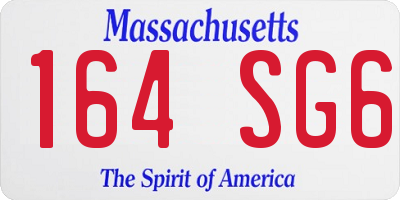 MA license plate 164SG6