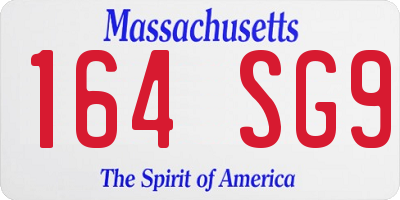 MA license plate 164SG9