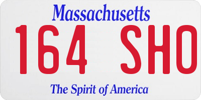 MA license plate 164SH0