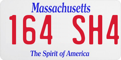 MA license plate 164SH4