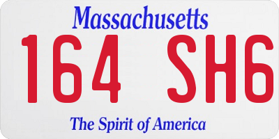 MA license plate 164SH6