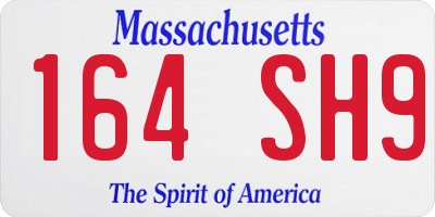MA license plate 164SH9