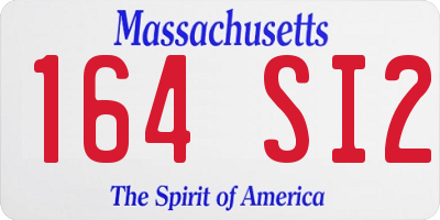 MA license plate 164SI2