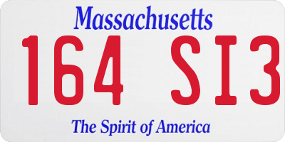 MA license plate 164SI3