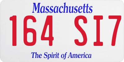 MA license plate 164SI7