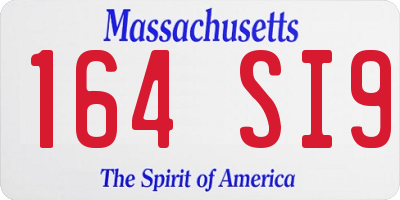 MA license plate 164SI9
