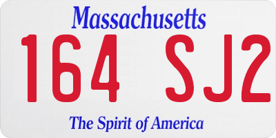 MA license plate 164SJ2