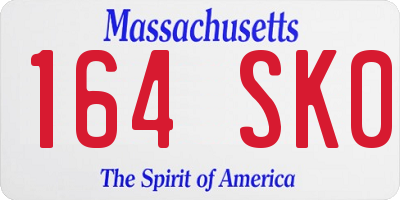 MA license plate 164SK0