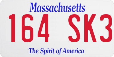 MA license plate 164SK3