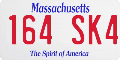 MA license plate 164SK4