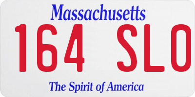 MA license plate 164SL0