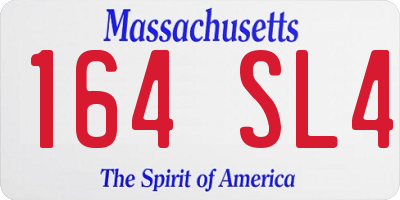 MA license plate 164SL4