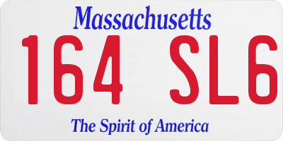 MA license plate 164SL6