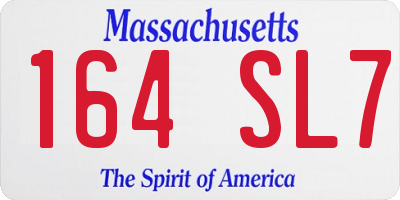 MA license plate 164SL7
