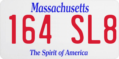 MA license plate 164SL8