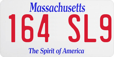 MA license plate 164SL9