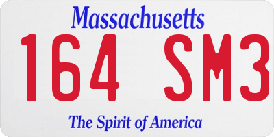 MA license plate 164SM3
