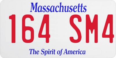 MA license plate 164SM4