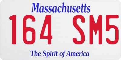 MA license plate 164SM5