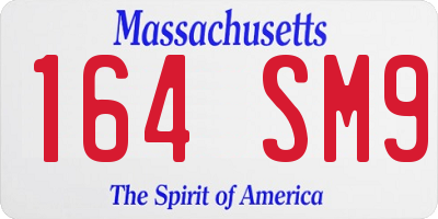 MA license plate 164SM9