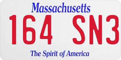 MA license plate 164SN3