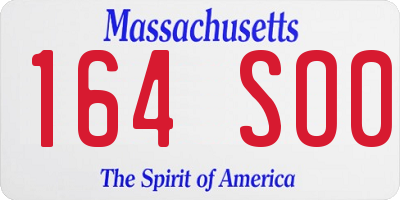 MA license plate 164SO0