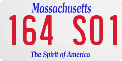 MA license plate 164SO1