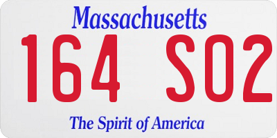 MA license plate 164SO2