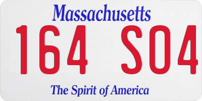 MA license plate 164SO4