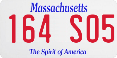 MA license plate 164SO5