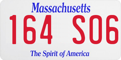 MA license plate 164SO6