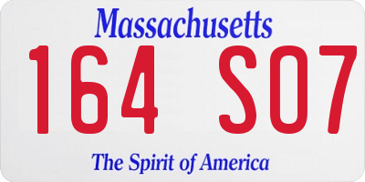 MA license plate 164SO7