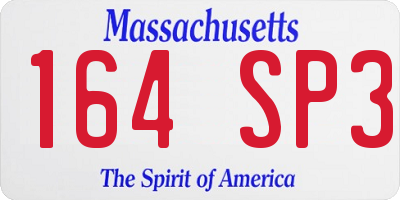 MA license plate 164SP3