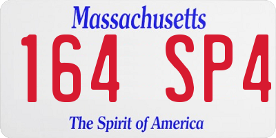 MA license plate 164SP4