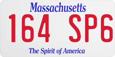 MA license plate 164SP6
