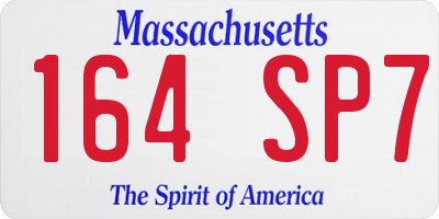 MA license plate 164SP7