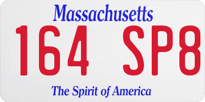 MA license plate 164SP8