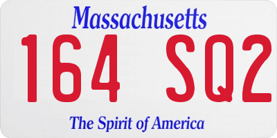 MA license plate 164SQ2